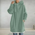 thumbnail image 4 of zfwon Women's Mid Length Hooded Sweatshirt Ladies Plain Zip Up Jacket Solid Color Long Sleeve Hoodies Casual Coat with Pockets Plus Size S-5XL Autumn Winter Outerwear Hooded Top, 4 of 7