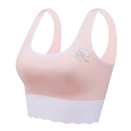 Teen Sports Bras Bras Tank Tops Bra Big Girls Padded Training Bras Teen Sports Bra Seamless Cami Wireless Bra L