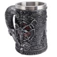 thumbnail image 1 of Vaso de barril de whisky, vaso con revestimiento de acero inoxidable, vaso de resina de acero inoxidable, vaso de cerveza vikingo de calidad profesional, 1 of 12