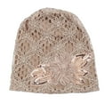 thumbnail image 2 of SPRING PARK Women Turban Hats Slouchy Knitted Cap Flower Lace Butterfly Beanies Hat, 2 of 7