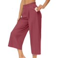 thumbnail image 2 of Yubnlvae Women's Wide-Leg Barrel Pants with Elastic High Waist Stylish Palazzo Trousers for Business & Casual Wear (Red | S), 2 of 9
