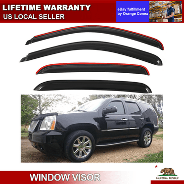 In Channel Window Visor Rain Guards for Chevy Silverado GMC Crew Cab 2007-2013