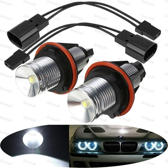 2x White LED Angel Eye Halo Ring Light Bulbs Lamp Fit For BMW E39 E60 E53 X5