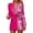 Pink, variant on Women Stylish Casual Dress Dinner Slim Fit Gold Sequin Suit Jacket Sport Trendy Color Block Coat Carnival