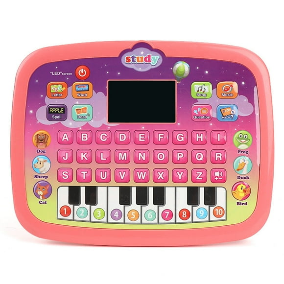 Red Interactive English Learning Tablet Led Screen Educational Toy For Kids Vocabulary Builder Early Bilingual System Gift For 3 Year Olds Boys Girls