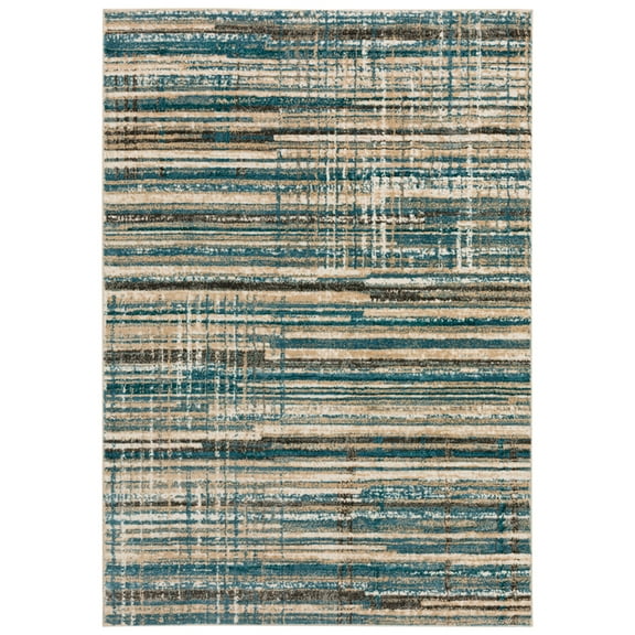 Dalyn Karma Area Rug KM8 Km8 Blue Blue Rows Banded 1' 8" x 2' 6" Rectangle