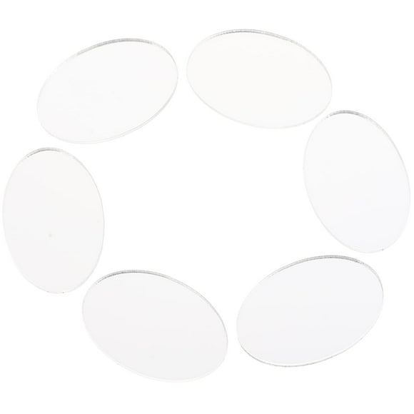 Acrylic Lens Oval Mirror Tiles Wall-mount Mirrors Round Vanity Trim Decals Stickers 30 Pcs