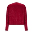 thumbnail image 5 of UQJfacai Womens Sequin Jackets Open Front Slim Fit Cropped Blazer Jacket Casual Long Sleeve Sparkly Party Cardigan Coat S-2XL, 5 of 9