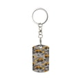 thumbnail image 2 of Uemuo Retro Excavator Pattern Rectangular Metal Keychain - Durable, Stylish, and Personalized Key Ring for Men and Women,Engraved Keychain,Gift Slim Sturdy Keychain, 2 of 7