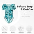 thumbnail image 4 of Pofeuu Shark Wearing Sunglasses Print Short Sleeve Body Suits Women Round Neck Bodysuits for Women Onesie Adult Set Body Suit-Medium, 4 of 7