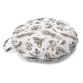 thumbnail image 1 of Botanical Round Floor Cushion with Handle, Monochrome Design of Branches Leaves and Various Herbs Drawn by Hand, Pillow for Living Room & Dorms, 18" Round, Dark Cocoa and White, by Ambesonne, 1 of 4