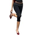 thumbnail image 2 of Evdexr Capri Leggings Women Low Rise Yoga Knee Length Trousers Polka Dots Cropped Casual Pants Trendy 2026 Soft Slacks with Pockets Black L, 2 of 8