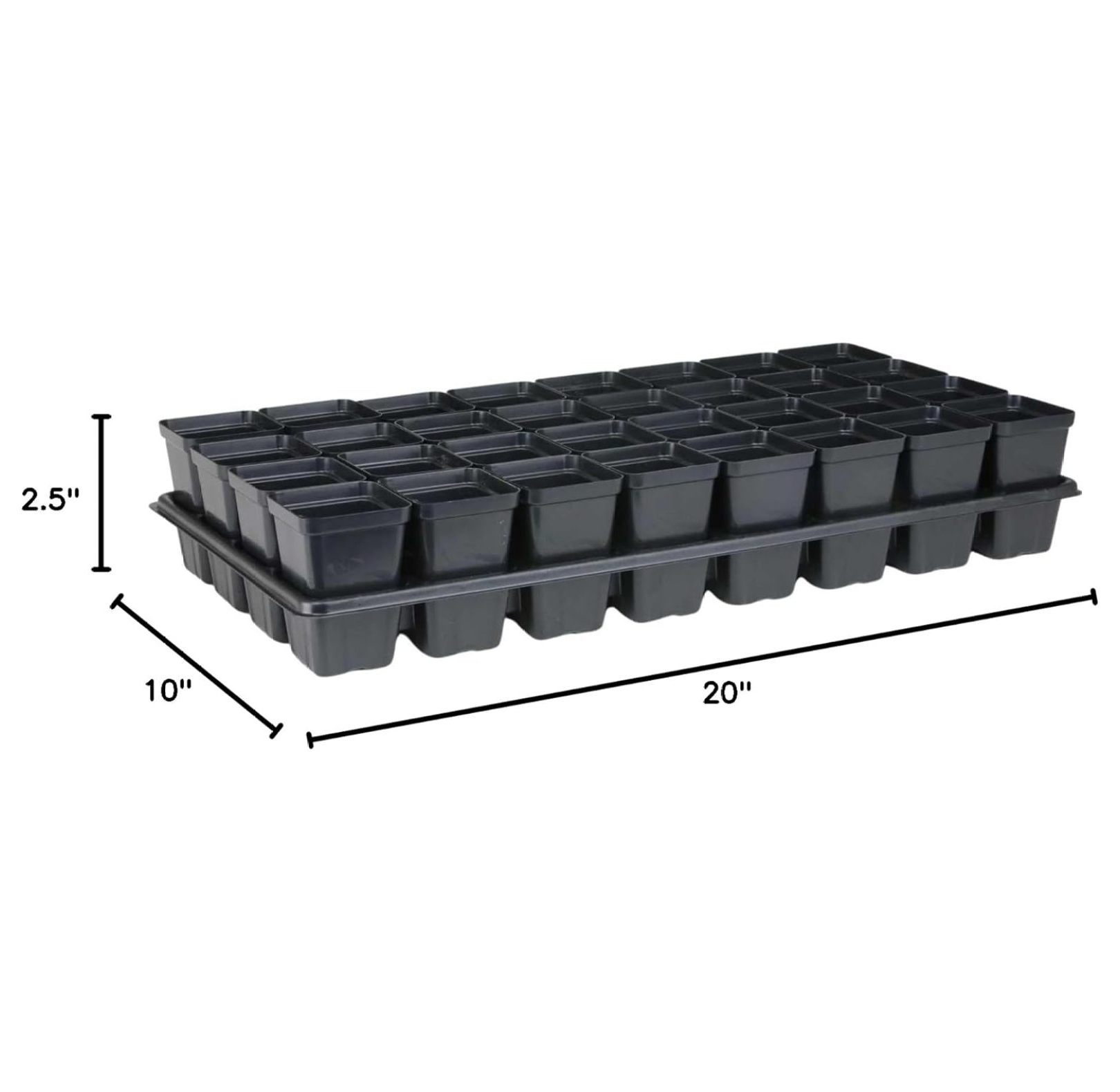 Extra Strength 32 Cell Seedling Starter Trays w/Inserts, 2 Pack, for Seed Germination, Plant Propagation, Growing Trays, Planting Starter 2 Trays 64 Pots