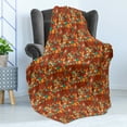 thumbnail image 4 of Vintage Soft Flannel Fleece Throw Blanket, Abstract Composition with Colorful Geometric Shapes Mosaic Style Retro Squares, Cozy Plush for Indoor and Outdoor Use, 60" x 80", Multicolor, by Ambesonne, 4 of 5