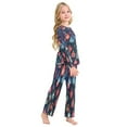 thumbnail image 4 of DIXRUYEE Fleece Pajama Set Loose Style Elastic Waist Pockets Festive Ornament Ho-ho Cute Pattern, 4 of 7