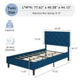 thumbnail image 7 of 4 EVER WINNER Twin Bed Frame, Twin Upholstered Platform Bed with Button Tufted Headboard, Twin Size Bed Frame, Blue, 7 of 7