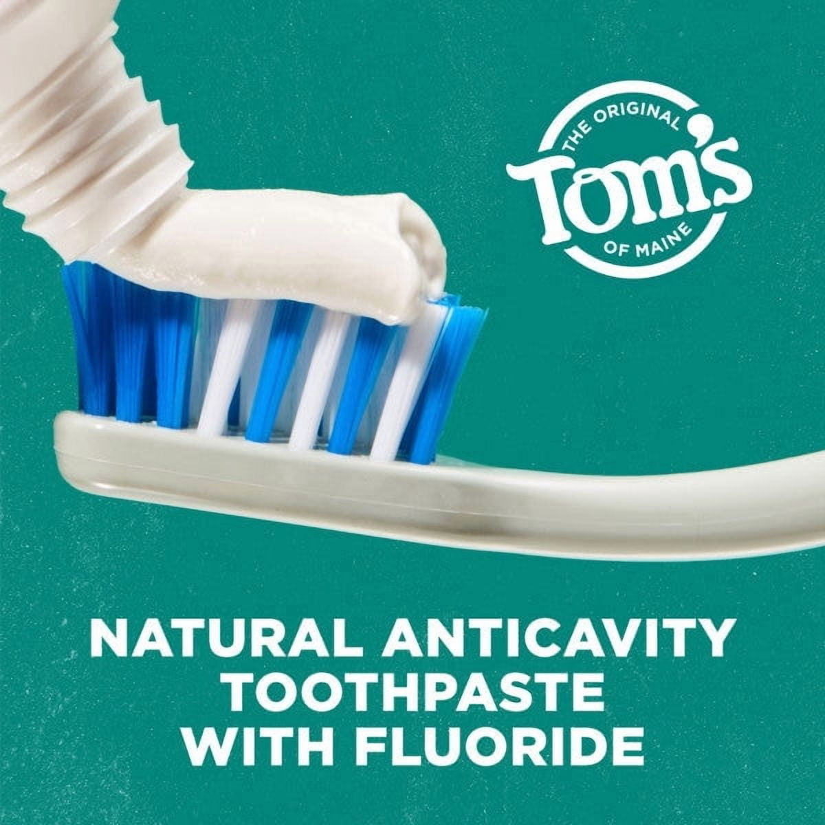 Tom's of Maine Whole Care Natural Toothpaste with Fluoride, Peppermint, 4.0 Oz - 3 Pack