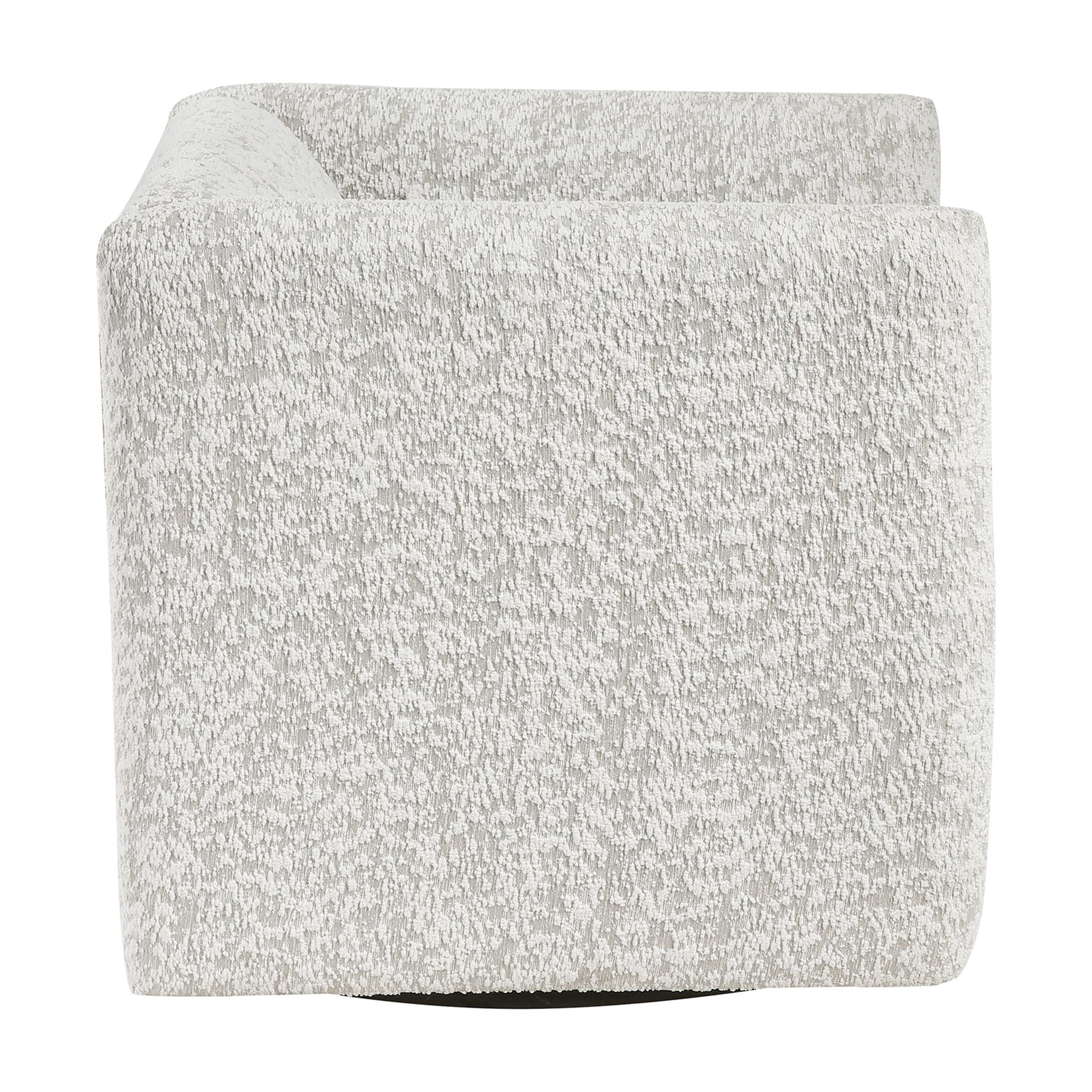 OakvillePark Fenlow Jacquard Barrel Swivel Chair with Lumbar Pillow, Beige