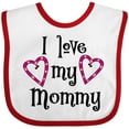 thumbnail image 3 of Inktastic I Love My Mommy- Hearts Boys or Girls Baby Bib, 3 of 4