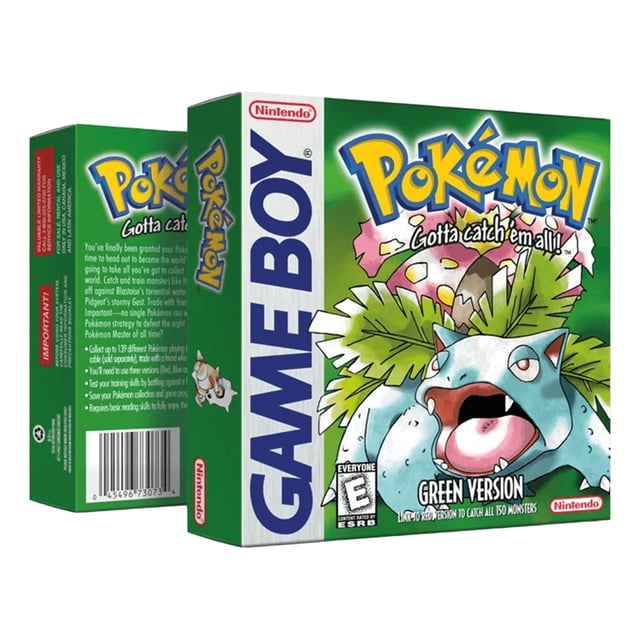 Pokémon Green Versión Game Boy Nuevo en Caja con Acrílico