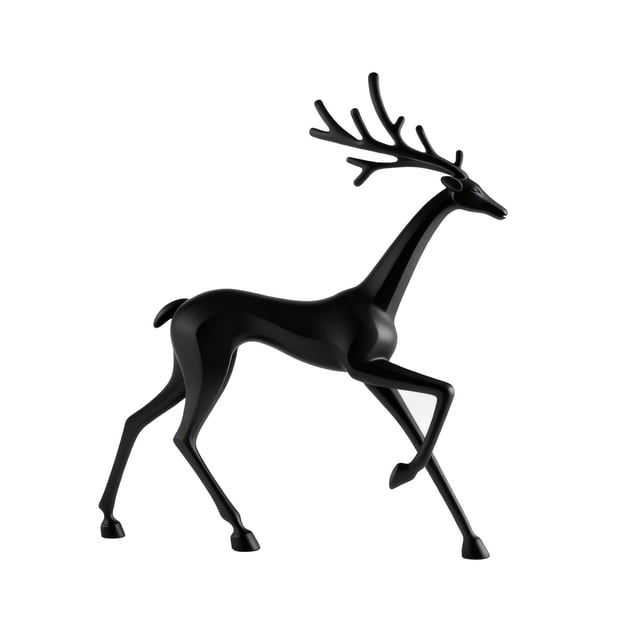 Estatua de Ciervo de Imitación de Metal Estilo Europeo | Acabado Antiguo, Resistente a La Intemperie, Decoración de Jardín Exterior | Escultura de Ciervo de Tamaño Natural para Entrada, Porche | Deco