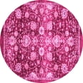 thumbnail image 1 of Ahgly Company Indoor Round Oriental Pink Traditional Area Rugs, 6' Round, 1 of 4