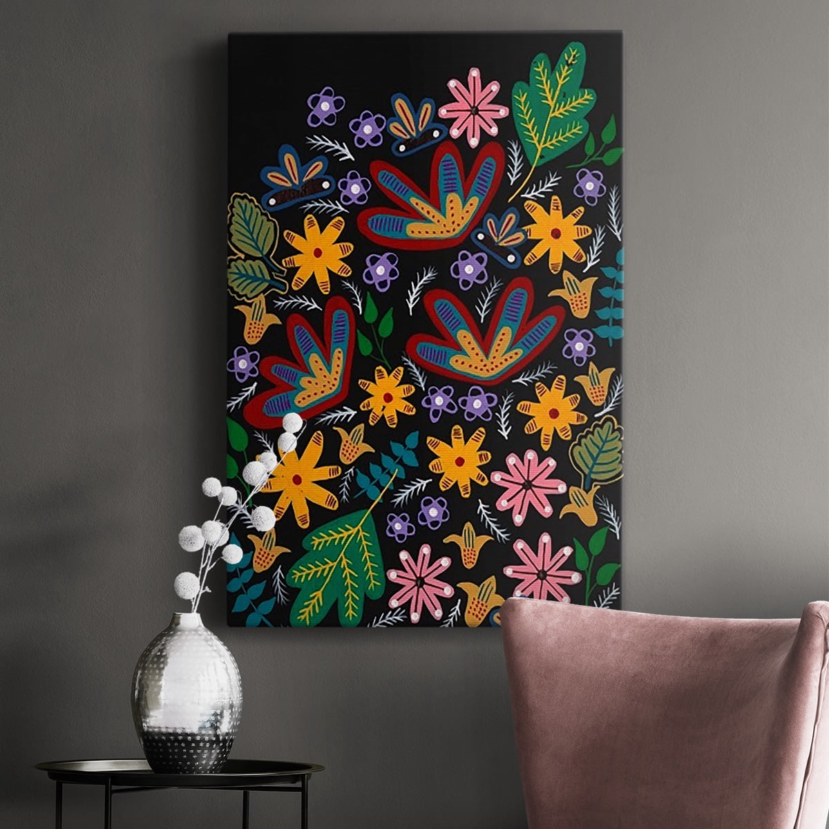 Muddled Flowers I Premium Gallery Wrapped Canvas - Ready to Hang
