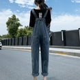 thumbnail image 6 of Fjofpr Clothing Straight Leg Jeans for Women Women Wide Leg Jeans High Waist Baggy Jeans for Women Loose Women's Casual Stretch Bib Overalls Pants Jumpsuits, 6 of 7