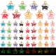 thumbnail image 1 of 54 piezas de dijes de bolas de cristal de 9 colores, dijes de estrellas, colgantes de estrellas luminosas que brillan en la oscuridad., 1 of 5