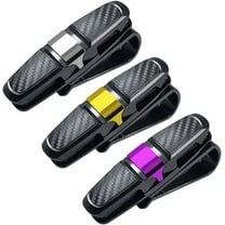 Car Visor Glasses Clips Sunglass Holder for Car, 3 pcs Sunglass Holders Car Glasses Holders Eyeglass Holder Sunglasses Frames with Ticket Card Clip - Black, Gold and Rose Red