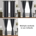 thumbnail image 7 of JIUZHEN Dark Grey Blackout Curtains for Bedroom with Tiebacks - Thermal Insulated Light Blocking Grommet Window Curtains for Living Room, 42 x 84 inches Long, Set of 2 Panels, 7 of 7