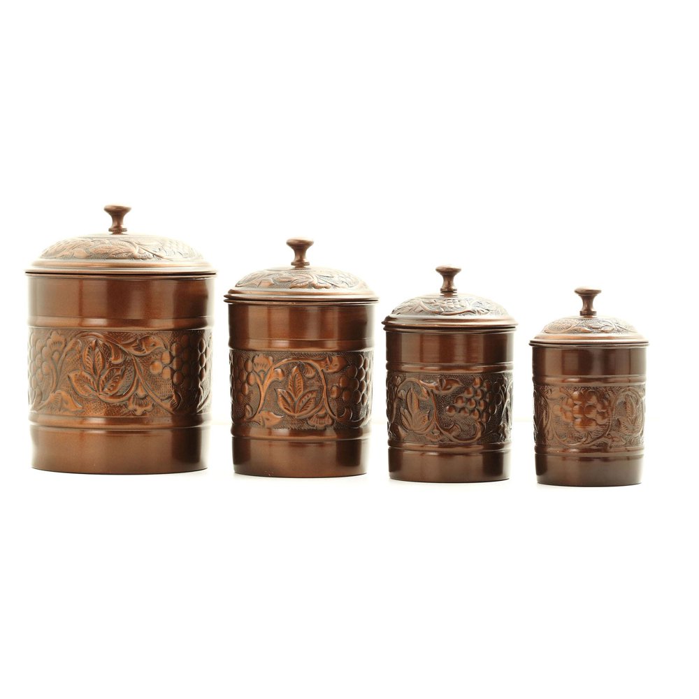 4 Piece Antique Embossed ?Heritage? Canister Set