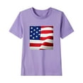 thumbnail image 2 of HAOTAGS Kids 4th of July T-Shirts for Boys and Girls Flag Print Patriotic Tops Casual Short Sleeve Crew Neck Summer Tees Purple Size 9 Years, 2 of 5