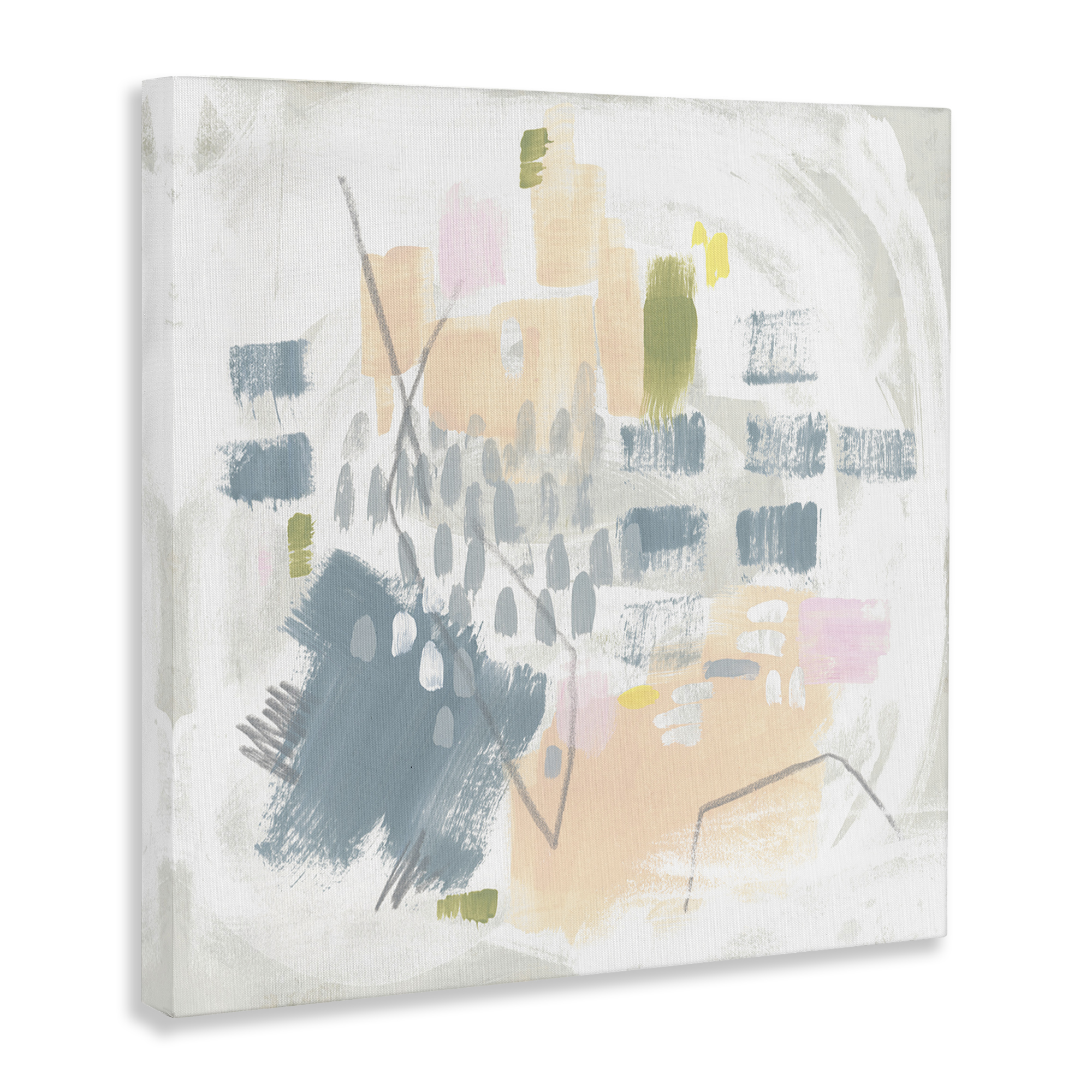 Stupell Industries Centric Pastel Pattern Abstract Painting Gallery Wrapped Canvas Art Print Wall Art, 36 x 36