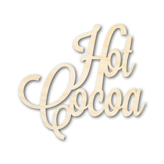 Unfinished Wood Hot Cocoa Shape - Word Craft - up to 46" 16" / 1/8"