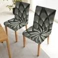 thumbnail image 2 of Black Grey Flowers Dining Chair Covers Vintage Mandala Stretch Chair Covers for Dining Room Set of 4,Abstrat Geometric Dining Chair Slipcover Washable Removable for Kitchen,Hotel,Restaurant, 2 of 5