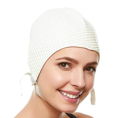 Men Women Waterproof Sports Latex Swimming Cap Fashion Bathing Shower Pool Hat 