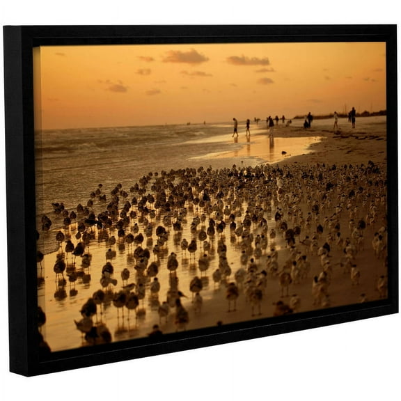 ArtWall Lindsey Janich "Seagulls III" Gallery-Wrapped Floater-Framed Canvas