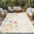 thumbnail image 2 of Watercolor Wildflowers Outdoor Rug 5x8 Ft - Reversible Patio Rug Outdoor Camping Rugs, Farmhouse Country Botanical Flowers Indoor Outdoor Area Rugs, Non-Slip Outdoor Carpet Runner for Deck/Porch, 2 of 8