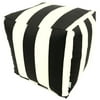 Majestic Home Goods Cube Pouf Vertical Stripe Black