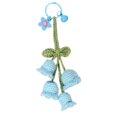 thumbnail image 3 of Llavero tejido a mano con forma de campana de orquídea y flor, llavero de flores tejidas, regalos, monedero, accesorios de cartera para teléfono, llav Azul, 3 of 8
