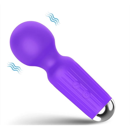 Rulwuck Wand wireless handheld personal massager, with 10 silent and powerful vibration modes, suitable for neck, shoulder, back and body,Purple,1PCS,Handheld mini massager