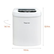 Magic Chef 27 lb. Capacity Portable Countertop Ice Maker, White and Makes Bullet Ice