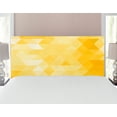 thumbnail image 1 of Yellow Headboard, Abstract Triangle Geometrical Shaded Patterns with Modern Mosaic Illustration Motifs, Upholstered Decorative Metal Bed Headboard with Memory Foam, Full Size, Yellow, by Ambesonne, 1 of 4