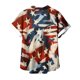 thumbnail image 4 of Fiudx Ofertas Flash Del Día Blusas de Manga Corta Estampadas con Flores y Plantas Cómodas Informales Regulares para Mujer a La Moda, 4 of 5