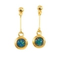 thumbnail image 4 of HIGH MOUNTAIN SIDE 18KT GOLD PLATED AUSTRALIAN BLACK OPAL DROP EARRINGS, 4 of 4
