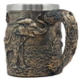 thumbnail image 5 of Ebros Safari Elephant& Calf Family Coffee Mug Textured Rustic Tree Bark Design, 5 of 7