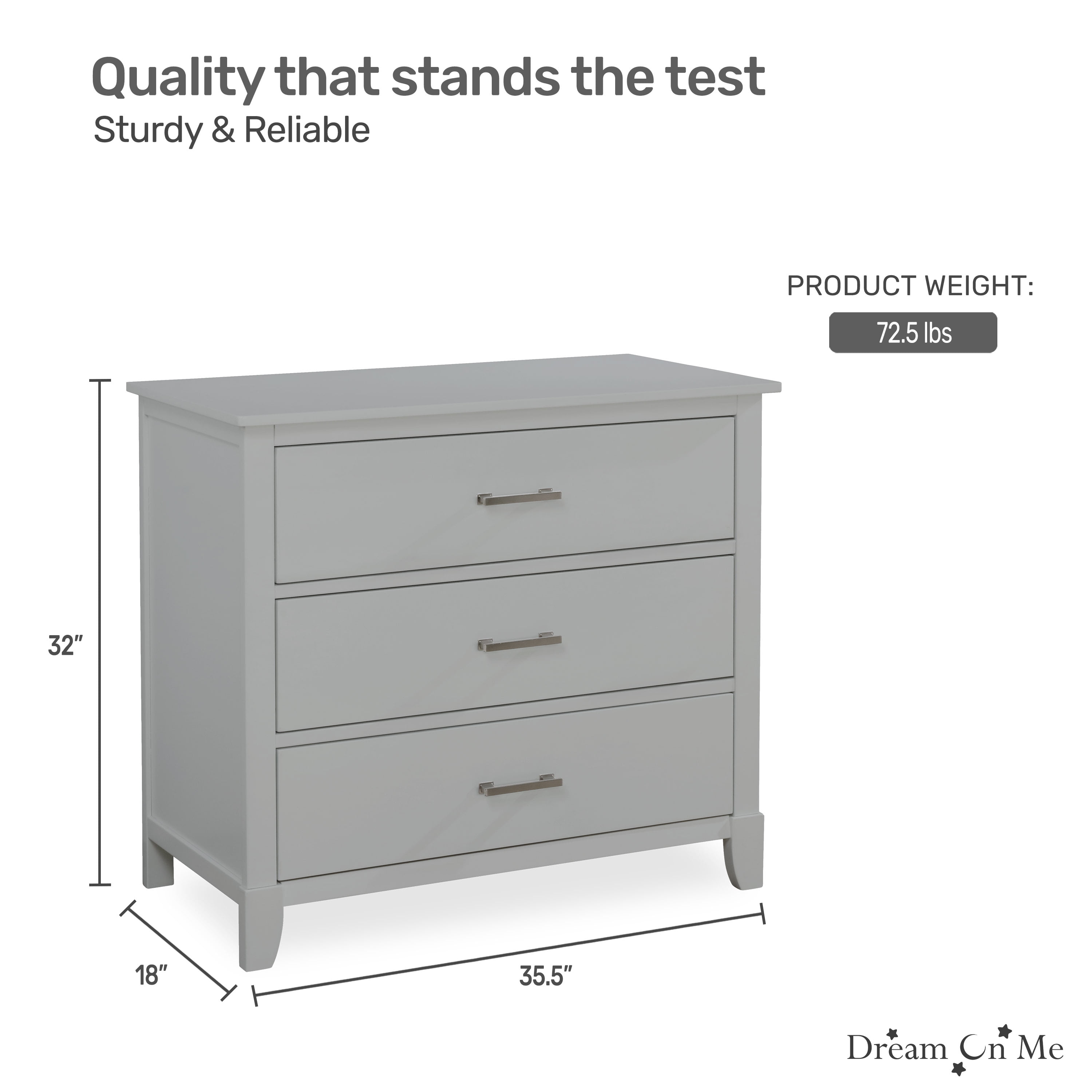 Dream On Me Ollie Dresser, Cool Grey