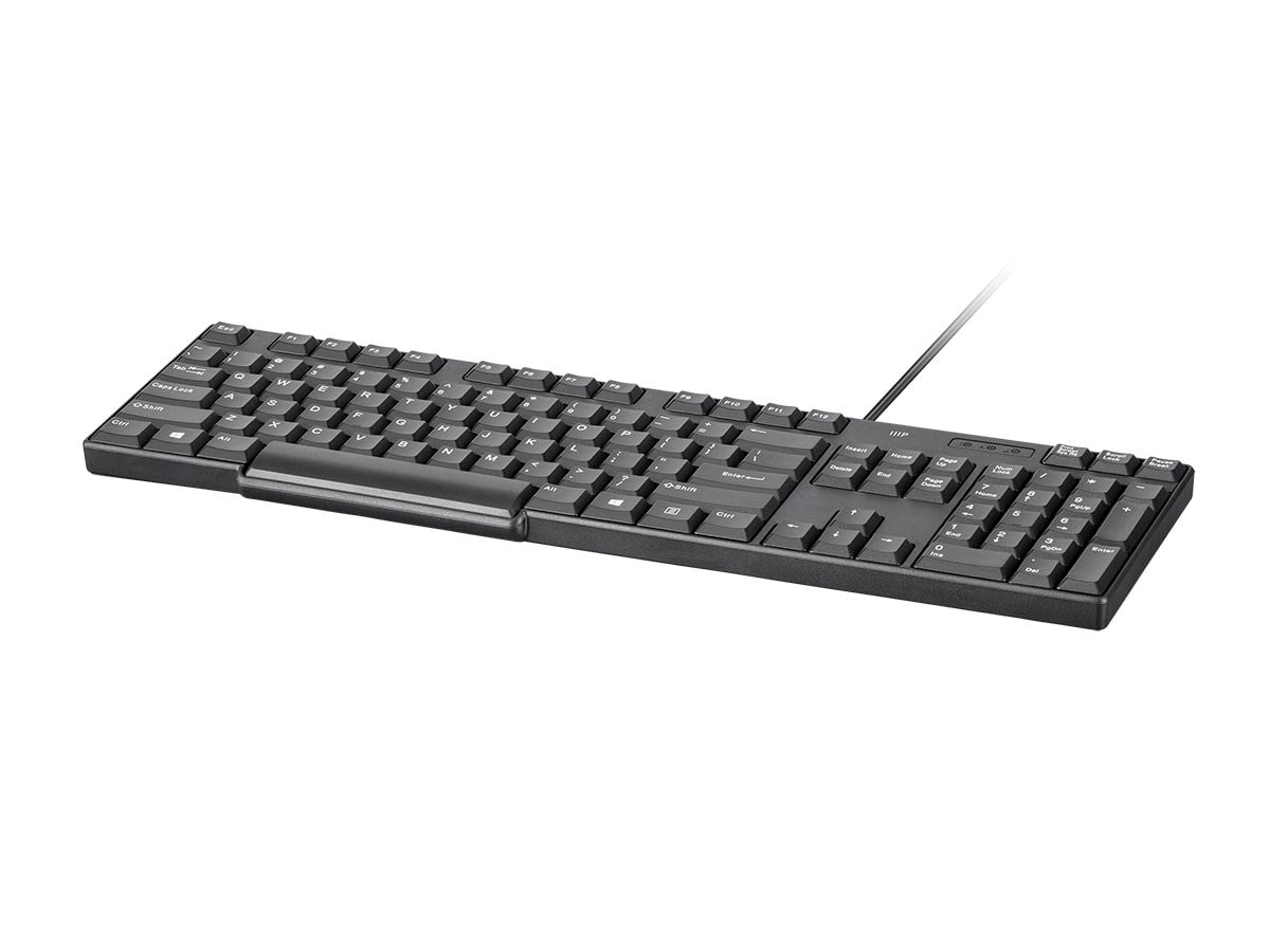 Monoprice USB Keyboard - Black, Spill Resistant Membrane, Comfortable, Standard Layout - Workstream Collection
