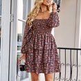 thumbnail image 2 of Vestidos Para Mujer Vestido Floral Estampado Casual Cuello Cuadrado Moda Manga Larga Odeerbi  ODB185459, 2 of 7